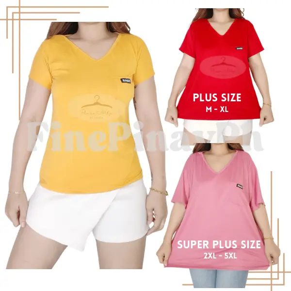 FPP Vneck Blouse Basic Daily Wear (Sizes Available XS - 4XL) Cotton Fabric