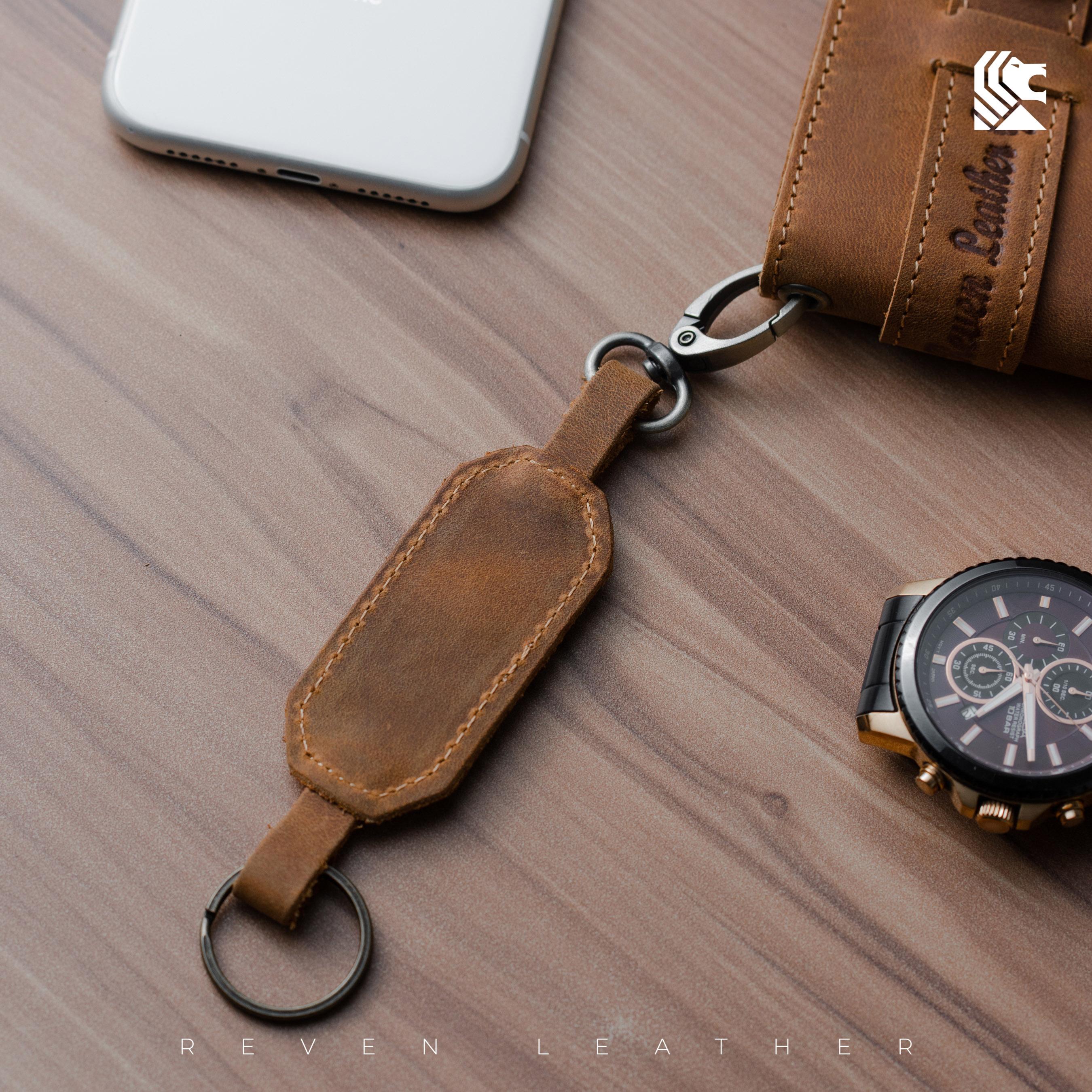 REVEN Bontage Dompet Panjang Lipat 2 Pria Kulit Asli Crazy Horse Klasik Keren Total 9 Slot Ruang Koin Resleting Kancing Klip Pouch HP Rantai Pengaman Untuk Motoran Gaya Cowok