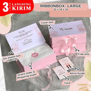 RIBBON BOX pita <LARGE 31x19x10cm> -  Bridesmaid box Mika Tas Wedding Paperbag