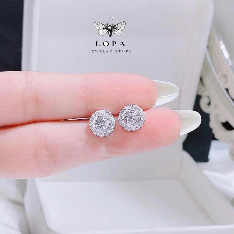 Hoa tai bạc ta LoPa dáng tròn nhẹ nhàng tính tế siêu( 9li)