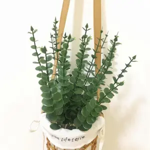 [COD] Zeita - [1 TANGKAI] Artificial Flocking Eucalyptus / Daun Palsu Hijau Dekorasi Florist