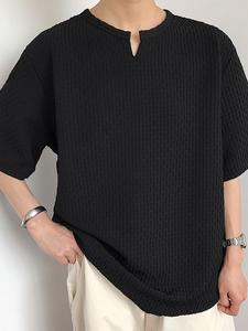 Men's Solid Color Tee, Loose Casual Comfy Top for Summer, Men's Clothing for Daily Wear