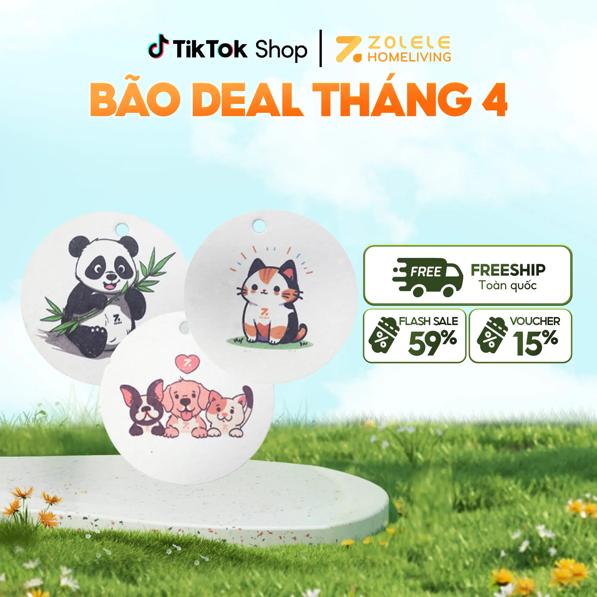 Miếng bọt biển rửa bát kháng khuẩn làm sạch, mút xốp nén họa tiết hoạt hình Zolele