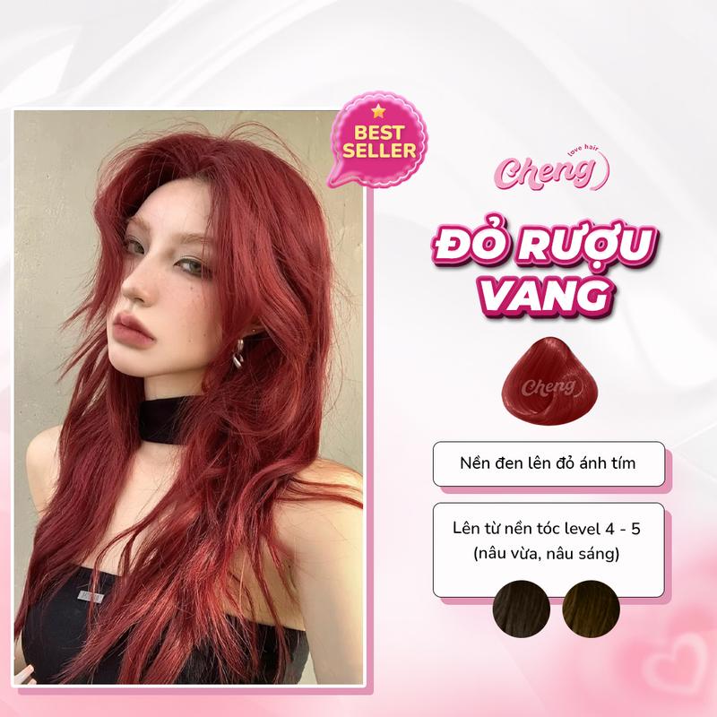 Thuốc Nhuộm Tóc Màu ĐỎ RƯỢU VANG Không Tẩy | Chenglovehair Chenglovehairs