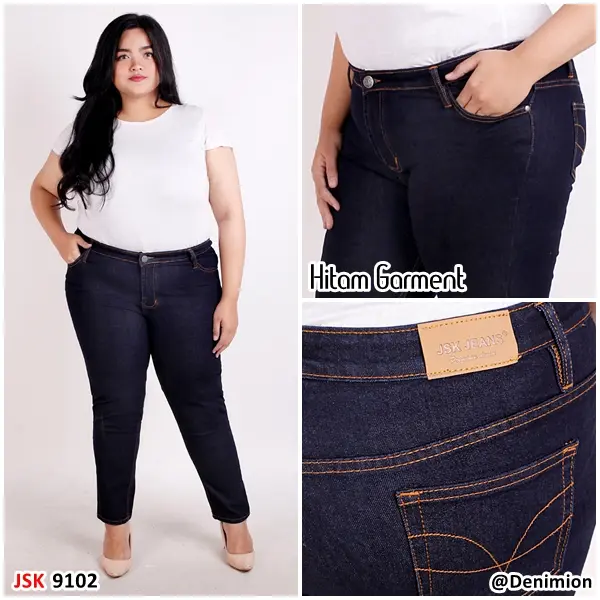 [Size 27-42] Celana Panjang Skinny Jeans Wanita Jumbo Big Size HITAM GARMENT 3