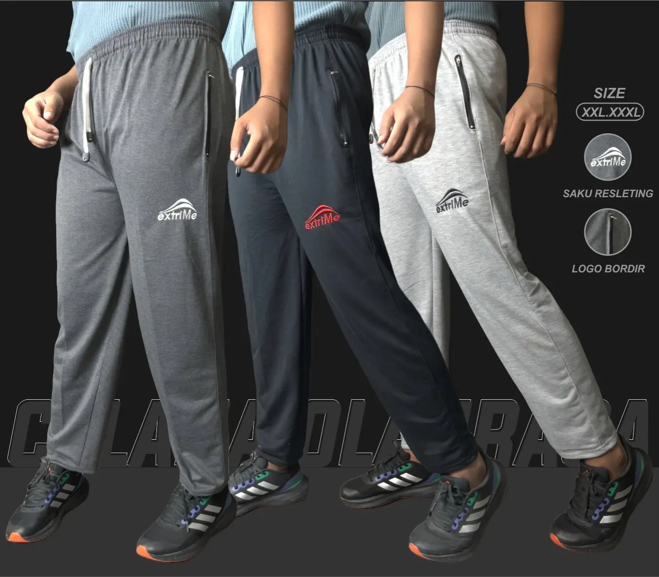 CELANA OLAHRAGA TRAINING PANJANG BABYTERY SAKU RESLETING SPORT / CELANA TRAINING PANJANG MOTIF POLOS
