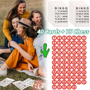 1 Set Game Bingo Ukuran Besar 40 Kartu Bingo 75 Angka Untuk Aktivitas Group Komunitas Edukasi Anak