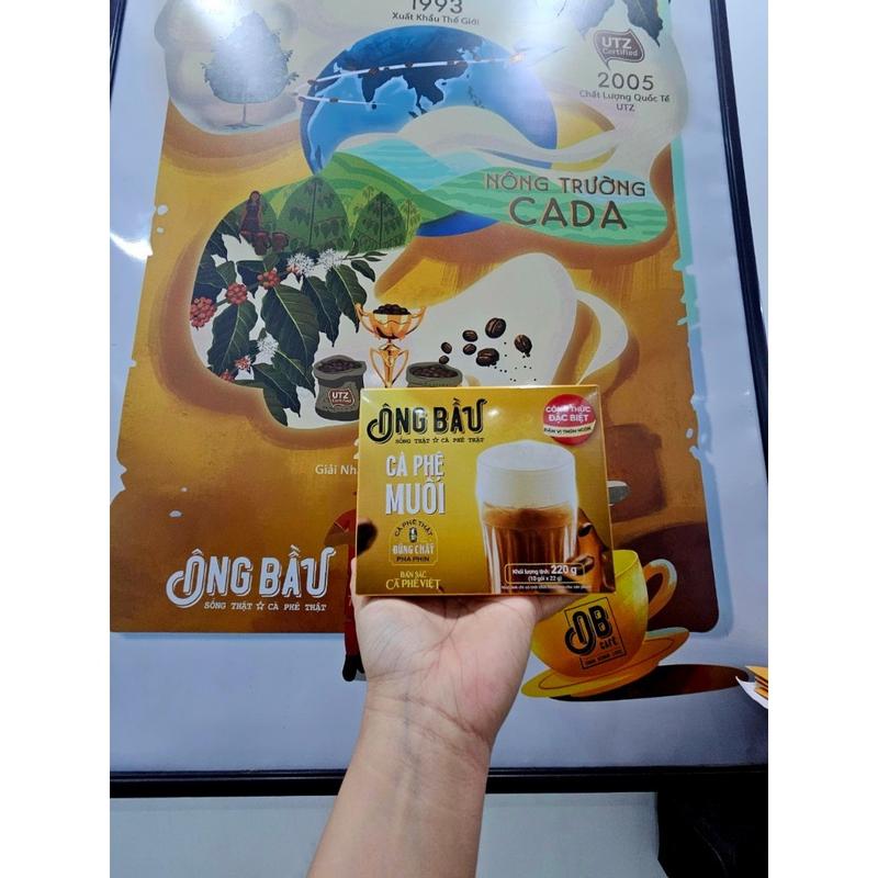 Hộp Cà Phê Hoà Tan Ông Bầu - Cafe Muối - 10 Gói x 22g 3