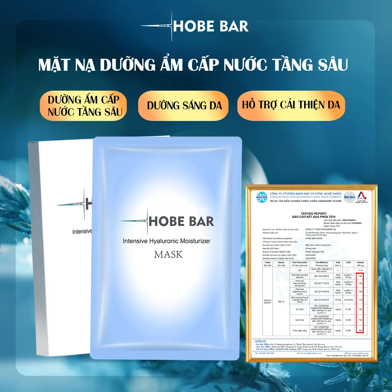 [Skincare] Mặt Nạ Hyaluronic Acid Hobe Bar Hỗ Trợ Cấp Nước Và Dưỡng Ẩm Da Mask Làm Đẹp Da
