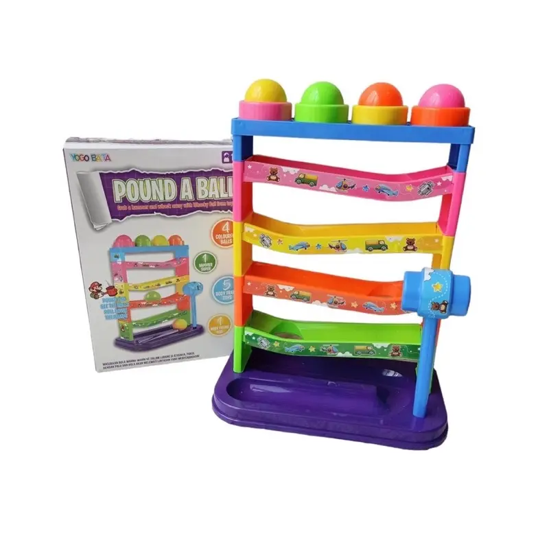 POUND A BALL MAINAN PUKUL BOLA TRACK MAINAN EDUKASI SELUNCURAN BOLA WARNA WARNI 0