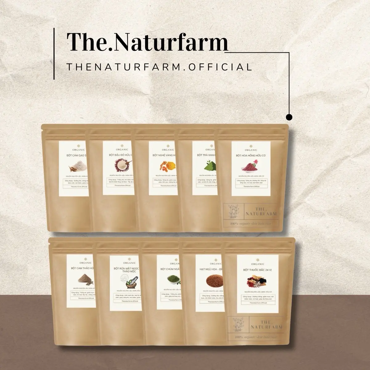 Bột đắp mặt & bột mặt nạ thiên nhiên Thenaturfarm [ 50GR ]
