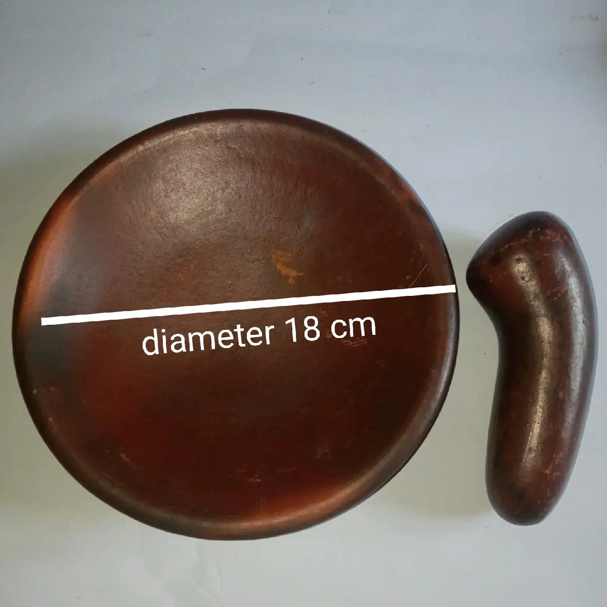 cobek + muntu gerabah 18 cm Set