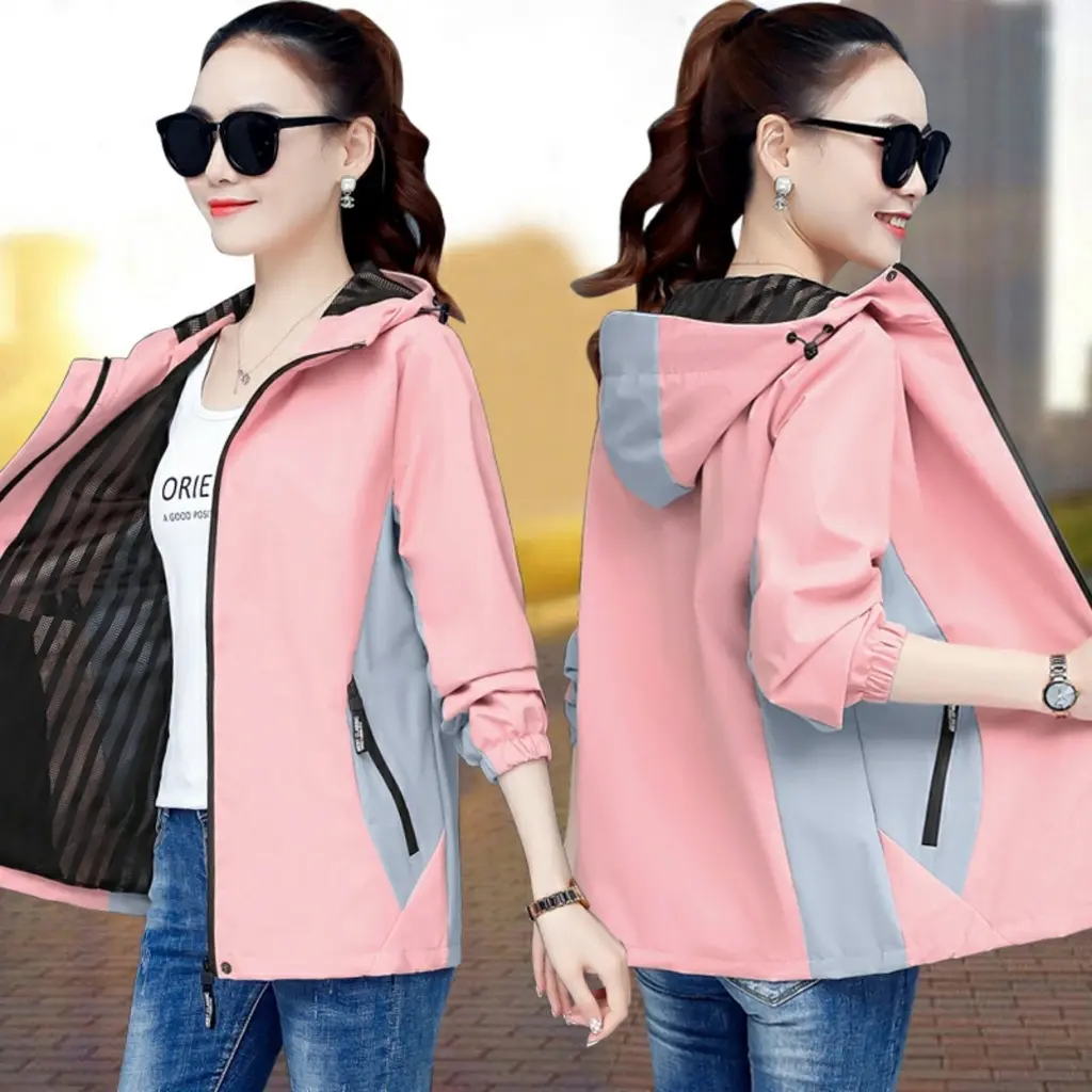 Áo khoác áo gió nữ chống nước pha 4 màu thời trang hàng VNXK  Jacket Women Top