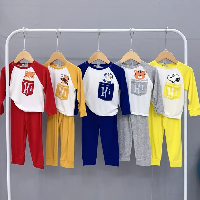 Bộ Dài Tay Thun Lạnh Loại 1, Vải Thun Lạnh, Cho Bé Trai Bé Gái, Chất Liệu In Đẹp - Size Chuẩn Từ 0-5 Tuổi, Cân Nặng 7-25kg Thun lạnh Jean 0
