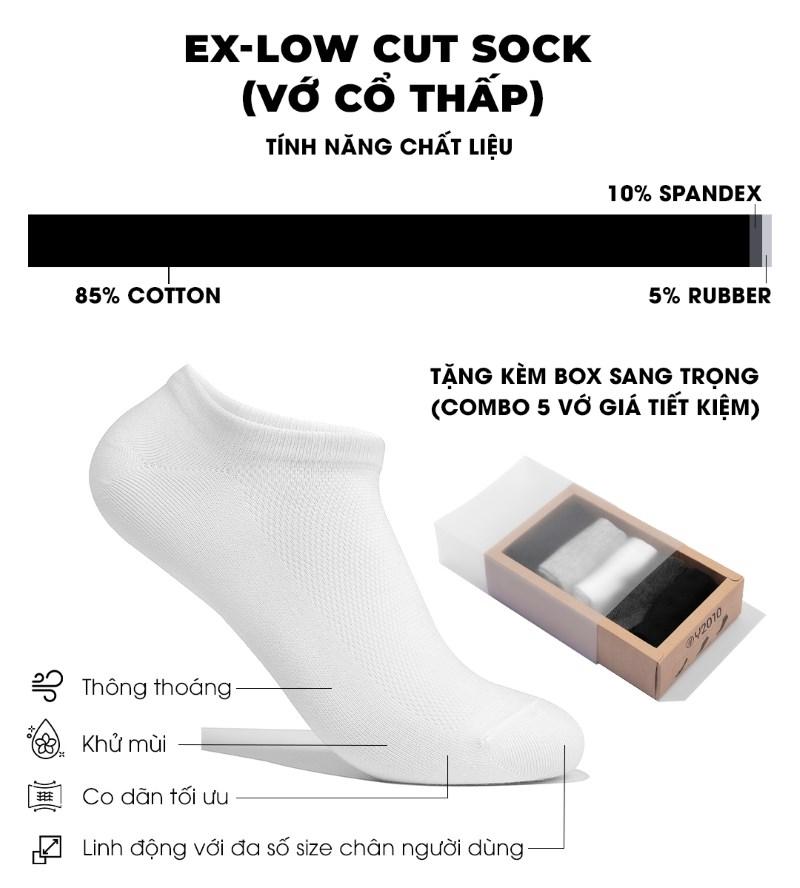 Product Introduction of Combo 5 Đôi Vớ Cổ Thấp Cổ Cao Giá Rẻ Thoáng Khí Y2010 V23 22025 |YaMe| 2
