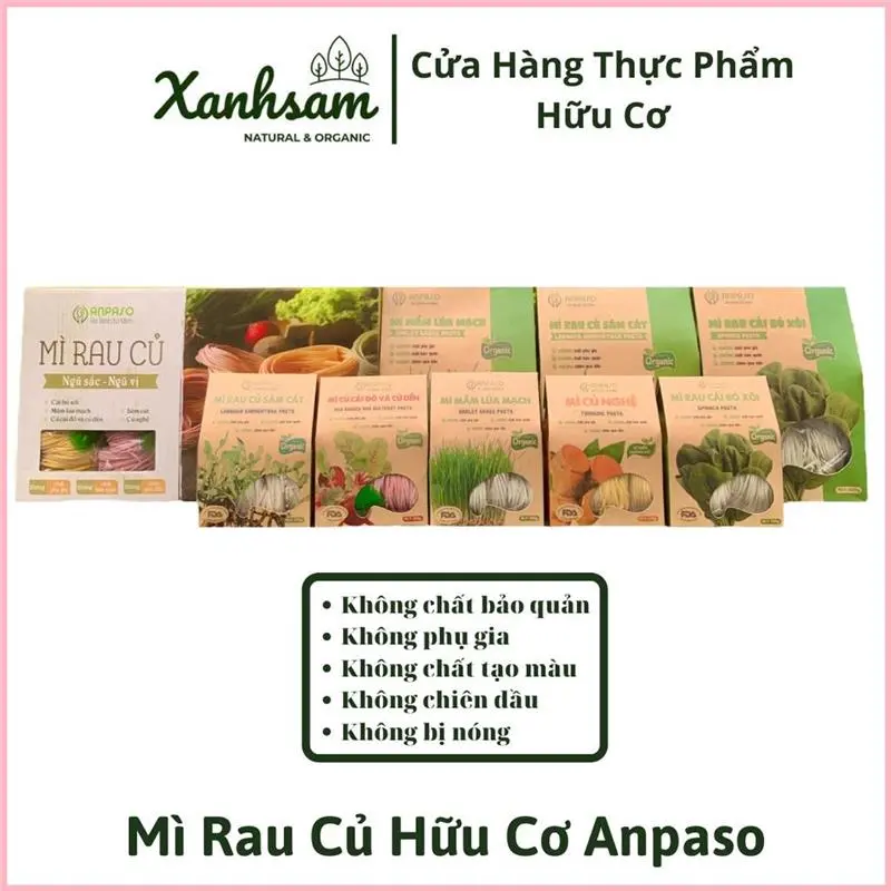 IUJSHERSHOP Mì Rau Củ Hữu Cơ Anpaso - XanhSam Organic 0