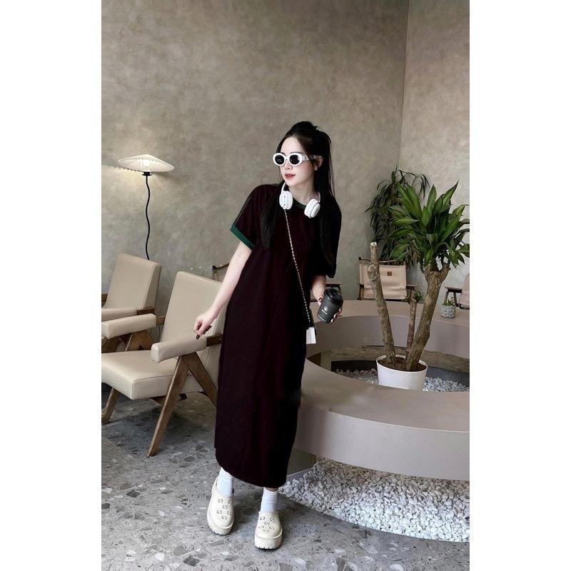 ￼Váy YT20, Đầm Suông From Rộng Phối Viền Sang Chảnh Chất Cotton 0