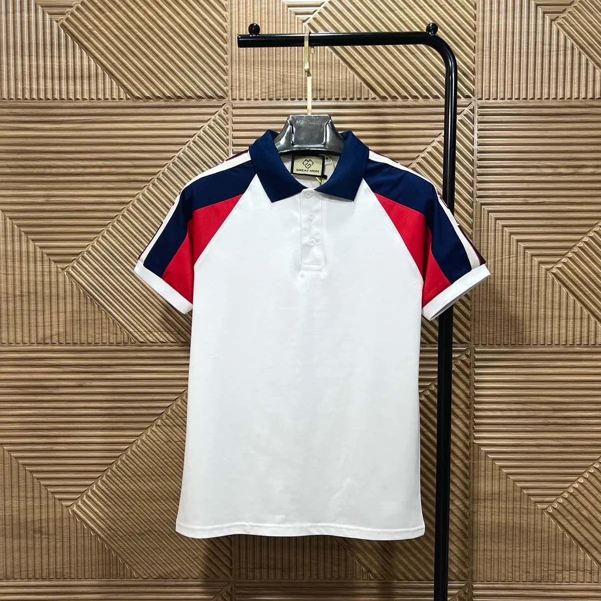 Áo polo phối màu, dệt viền vai, chất cotton co giãn 4C