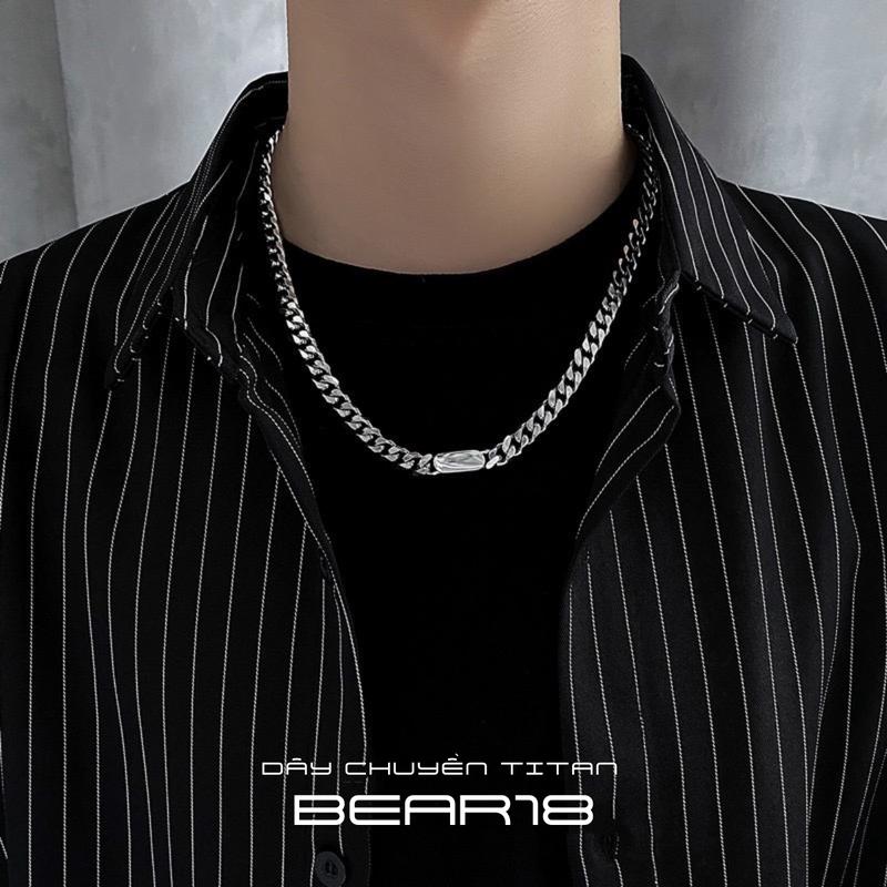 Dây chuyền trơn - vòng cổ TITAN KHÔNG GỈ , không phai màu dành cho nam và nữ đơn giản cá tính đẹp màu bạc BEAR18 - D2