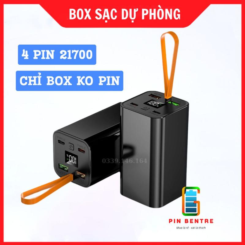  Box Sạc Sự Phòng 22.5W Vỏ Nhôm Chứa 4 Viên 21700  Chưa Có Pin  