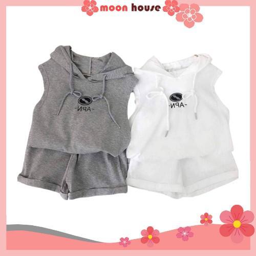 Bộ sát nách APN cho bé yêu, bộ ba lỗ mũ phong cách Hàn Quốc cho bé từ 6-27kg