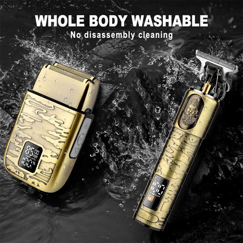 Hair Clipper and Shaver Set, Multifunctional Portable Rechargeable Hair Clipper Set with Display for Men, Hair Clipper Trimmer Neon Clipper, Stocking Fillers Gift 5