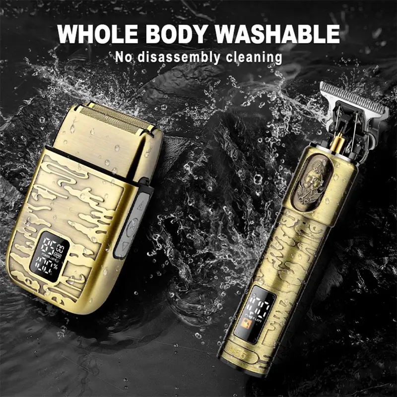 Hair Clipper and Shaver Set, Multifunctional Portable Rechargeable Hair Clipper Set with Display for Men, Hair Clipper Trimmer Neon Clipper, Stocking Fillers Gift 5
