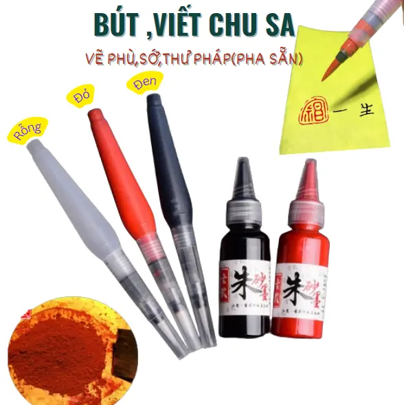 Viết ,Bút Chu Sa Có Mực Sẵn - Dùng để vẽ thư pháp,phù,bùa,sớ...