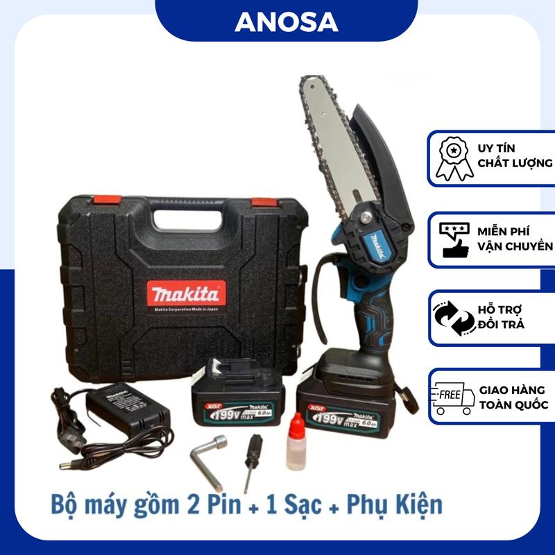 Máy cưa xích pin cầm tay Makita máy cưa gỗ mini dùng pin cưa xích pin mạnh mẽ bền bỉ