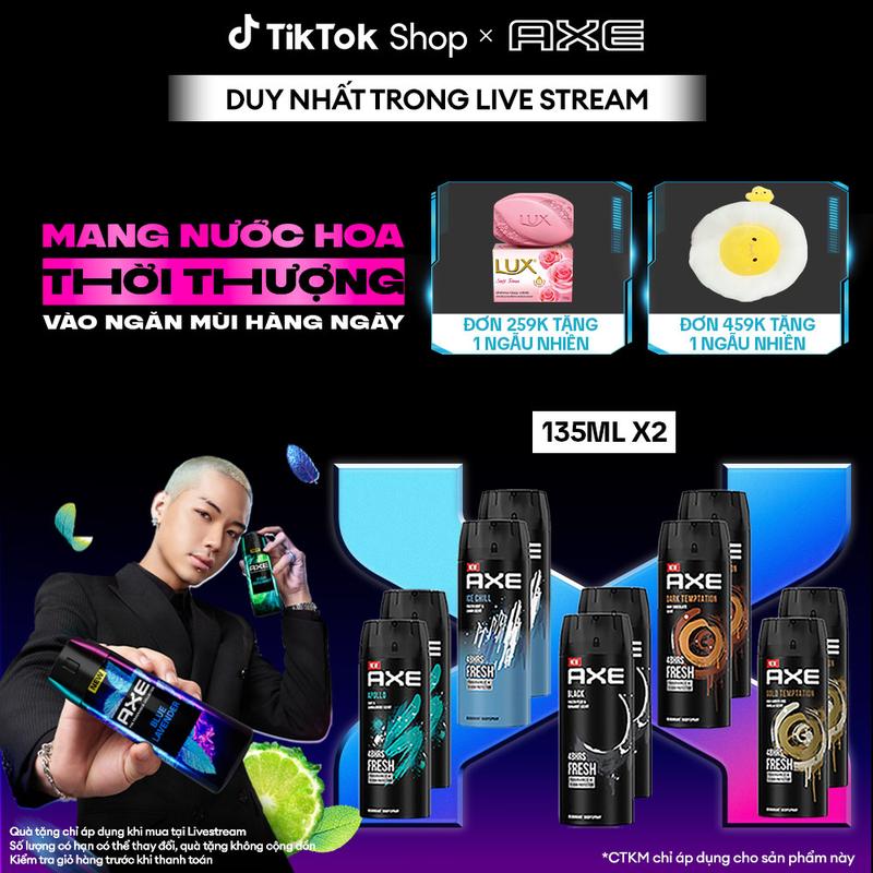 Combo 2 Xịt nước hoa toàn thân dành cho nam AXE Black (chai 135ml) [1]