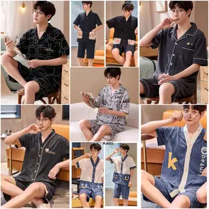 stelan piyama kancing cowok