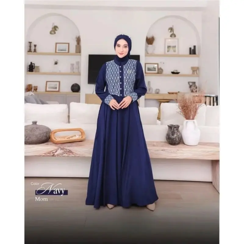 Sarimbit Lebaran 2025 Model Gamis Terbaru Sabrina Couple Series Ibu Dan Anak Dress Bahan Ceruty Babydoll Mix Brukat Fashion Muslim 0