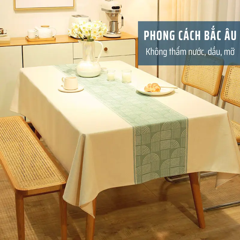 Khăn Trải Bàn Chống Thấm, Khăn Trải Bàn Decor, Trải Bàn Ăn, Bàn Trà, Bàn Làm Việc, Phong Cách Bắc Âu 2