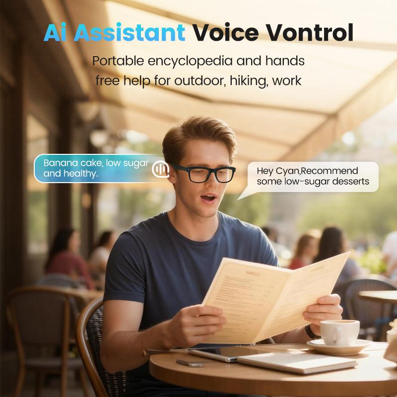 AI Smart Glasses 800W HD Bluetooth Camera 1080P Video Recording Sunglasses Real-Time Translation for Android iOS - Image 3