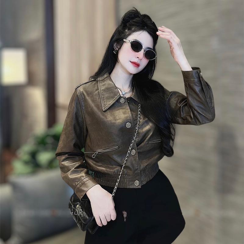 Áo Da Loang Cổ Bẻ Dành Cho Nữ Quảng Châu 7833