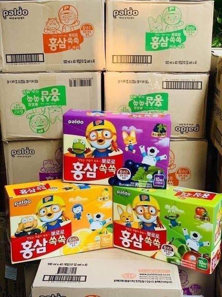 Nước Hồng Sâm Trái Cây Paldo Poro ro HQ (Hộp 10 Túi x 100 ML) 5