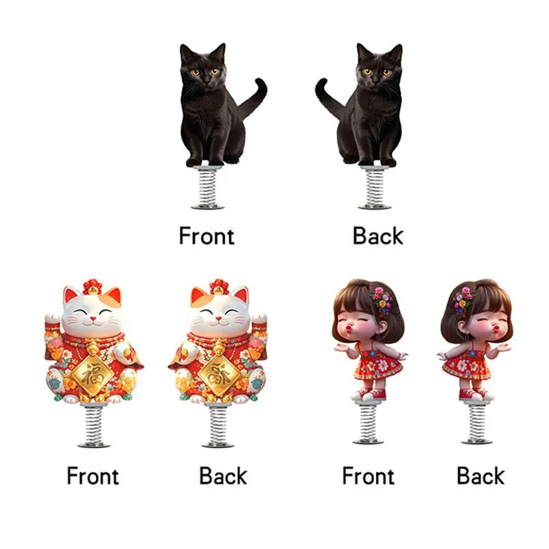 2D Acrylic Flat Ornament, 1 Count Cat/girl Design Desktop Spring Decoration, Home Decoration Ornament, Car Ornament, Festival Gift 6