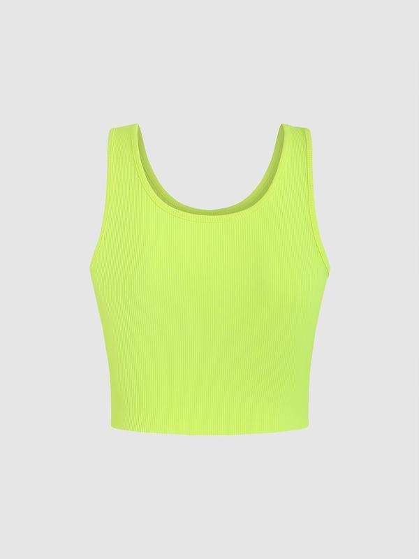 Women's Peach Print Scoop Neck Crop Vest Top, Casual Sleeveless Ribbed Top for Summer, Ladies Clothes for Daily Wear, Women's Tops 4
