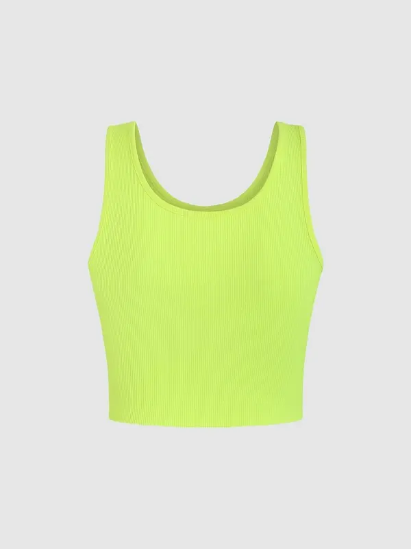 Women's Peach Print Scoop Neck Crop Vest Top, Casual Sleeveless Ribbed Top for Summer, Ladies Clothes for Daily Wear, Women's Tops 4