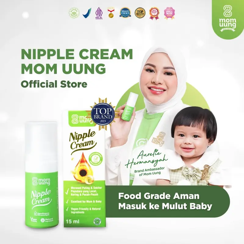 MOM UUNG NIPPLE CREAM NATURAL INGREDIENTS / KRIM PUTING LECET FOOD GRADE - AMAN MASUK MULUT BAYI 1