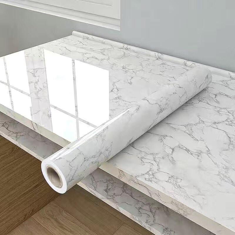 Giấy Decal dán tường, tủ, dán bếp đa năng tráng nhôm vân đá 3D khổ rộng 60cm chống nước chịu nhiệt độ cao Decor 10 - PVC cao cấp, không độc hại
