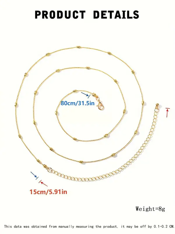 Women's Elegant Beaded Waist Chain, Fashion Minimalist Waist Chain for Party & Daily Decor, Trendy All-match  Exquisite Jewelry for Birthday Gift 1