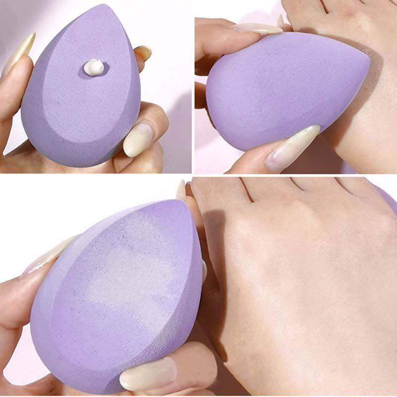 Hộp 4 mút trang điểm tông màu Pastel hình giọt nước xinh xắn mút tán kem nền make up chuyên ngiệp Besgi Beauty Cosmetic 2