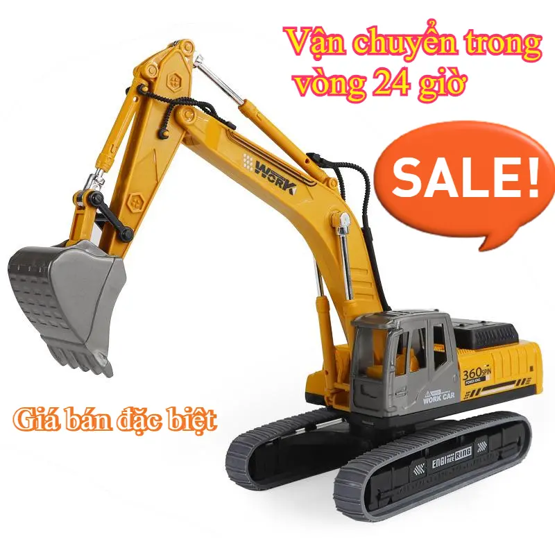 Mô Hình Máy Xúc Đồ Chơi - Xe Công Trình Siêu Hot Cho Bé Vận chuyển trong vòng 24 giờ
