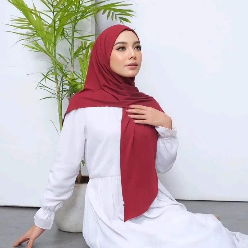 Hijab Segitiga Instan Jersey//segitiga instan malay premium Muslim Kerudung Segi Empat 3