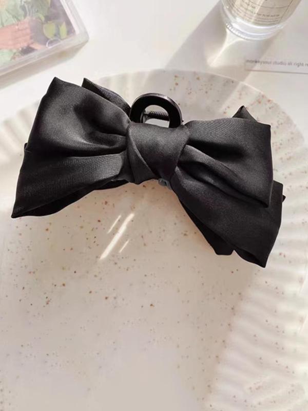 Women's Elegant Bowknot Design Hair Claw Clip, White Claw Clip, Minimalist Elegant Plain Easy Grasping Hair Claw for Daily Use, Fashion All-match Hair Accessories 7