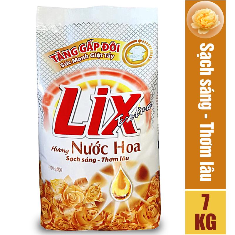 1 KHO LIVE Bịch Bột Giặt LIX Extra TÚI LỚN 7 KG - Hương nước hoa Giặt tay Giặt máy Tăng gấp đôi sức mạnh giặt tẩy Quần áo sạch thơm lâu - Mã EH070 - Hàng Chính Hãng