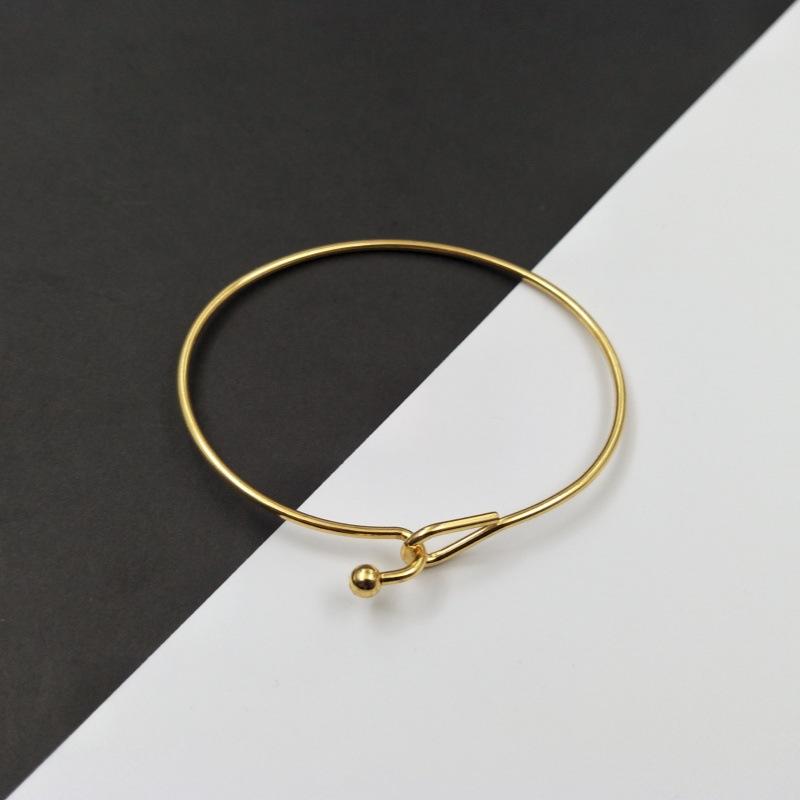 Product Introduction of Accessories Simple and Versatile Solid Color Silver  Plated Handmade Material Copper Iron Open Bracelet Women's Fashionable Accessories 1