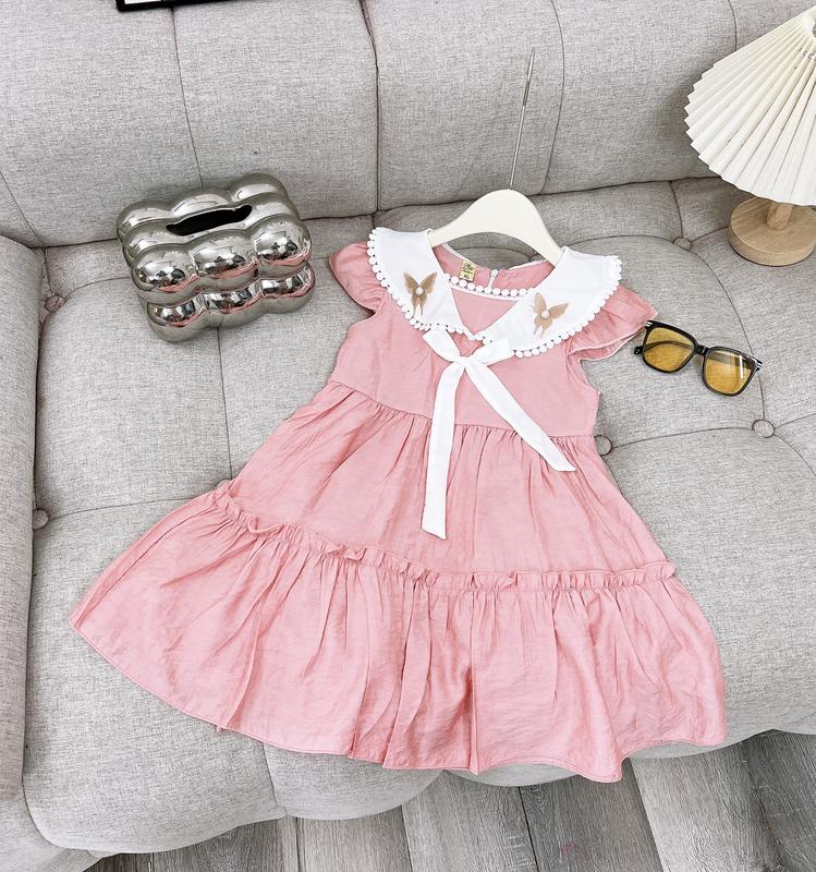  Váy xòe đũi thô cổ tim cho bé gái size 12-25 kg,váy ngang gối chất thô mịn váy xinh váy nữ setváylưới xinh vay dam chobe vaybe set 