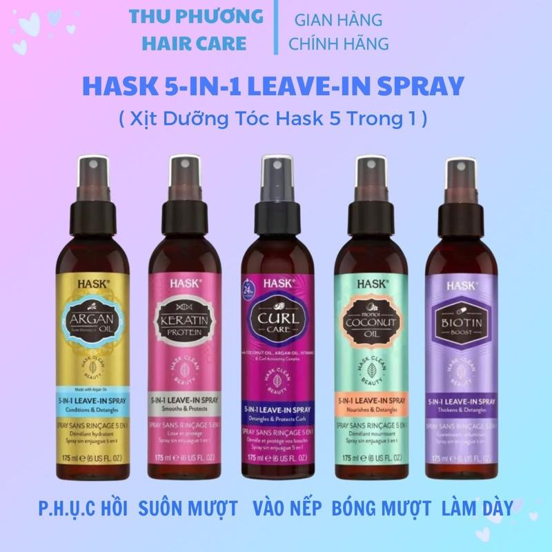[ Bill Úc ] Xịt Dưỡng Tóc Hask 5-in-1 Leave-in Spray 175ml . Giúp Mềm Mượt , P.h.ụ.c Hồi Tóc Hư Tổn & Bảo Vệ Tóc .